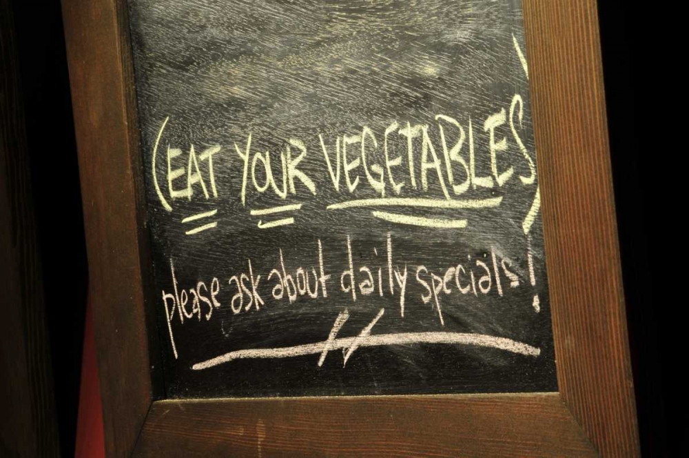 Oregon, Portland Chalkboard sign at delicatessen